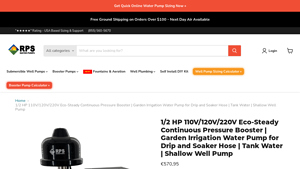 RPS - 1/2 HP Eco-Steady Continuous Pressure Booster Pump