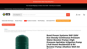 Rural Power Systems - 3HP Eco-Steady Water Booster Pump
