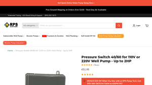 RPS Water Pumps - Well Pump Pressure Switch 40/60