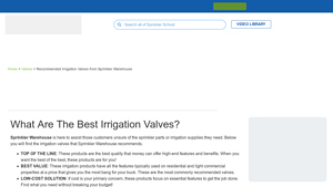 Sprinkler Warehouse - Recommended Irrigation Valves