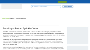 Sprinkler Warehouse - Broken Valve Repair Guide