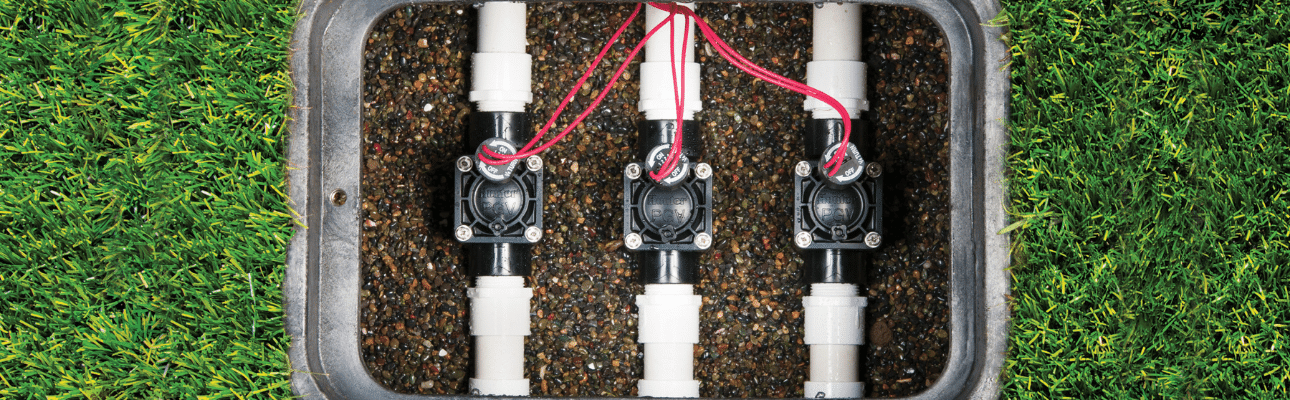 A stock image illustrating solenoid valves irrigation concepts