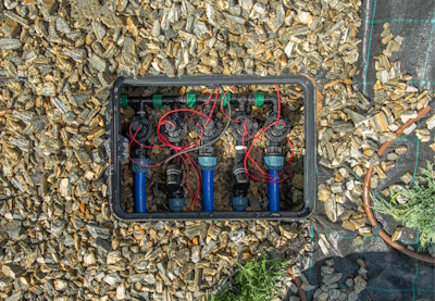 A stock image illustrating solenoid valves irrigation concepts