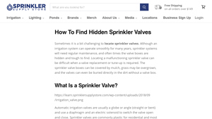 Sprinkler Supply Store - Sprinkler Valve Locator