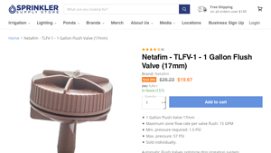 Netafim - TLFV-1 1 Gallon Flush Valve