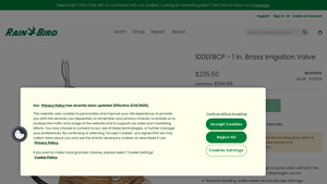 Rainbird - 100EFBCP Inline Brass Valve