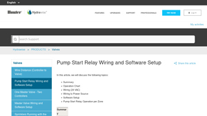 Hydrawise - Pump Start Relay