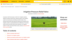 Tameson - Irrigation Pressure Relief Valve