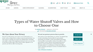 The Spruce - Types of Water Shutoff Valves