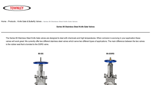 Townley - Series 80 Stainless Steel Knife Gate Valves