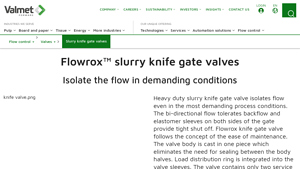 Valmet - Flowrox™ Slurry Knife Gate Valves