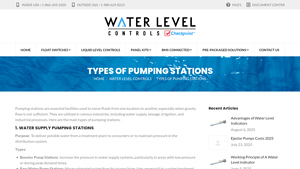 Water Level Controls - Types of Pumping Stations