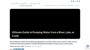 World Water Reserve - Ultimate Guide to Pumping Surface Water