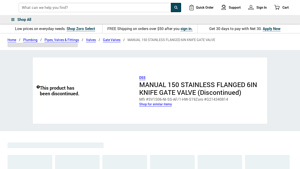 Zoro - DSS Manual 150 Stainless Flanged Knife Gate Valve