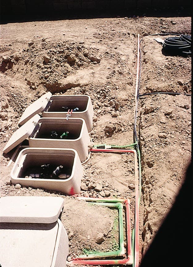 installing irrigation valve box BFV Valve